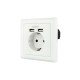 Nanocable 10.35.0010 Base de enchufe de pared tipo schuko con 2 tomas USB Blanca